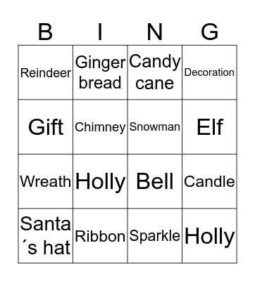 Christmas Bingo Card