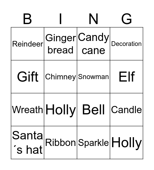 Christmas Bingo Card