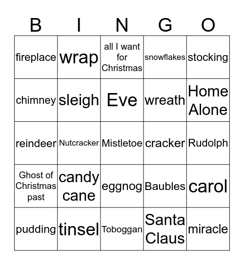 Xmas Bingo Card