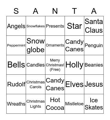 Christmas Bingo Card