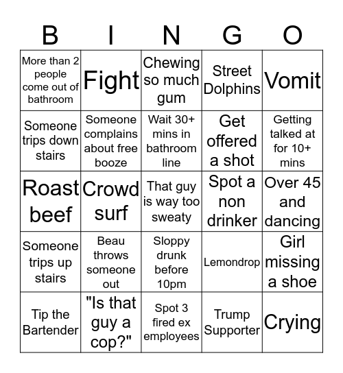 Holiday Party Bingo Card