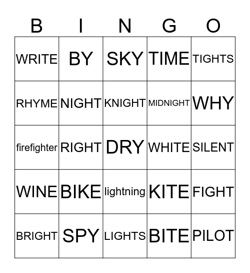 igh/i BINGO Card