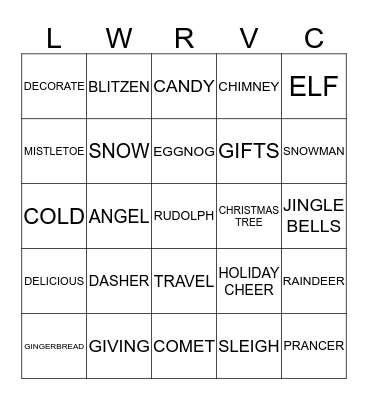 CHRISTMAS 1 Bingo Card