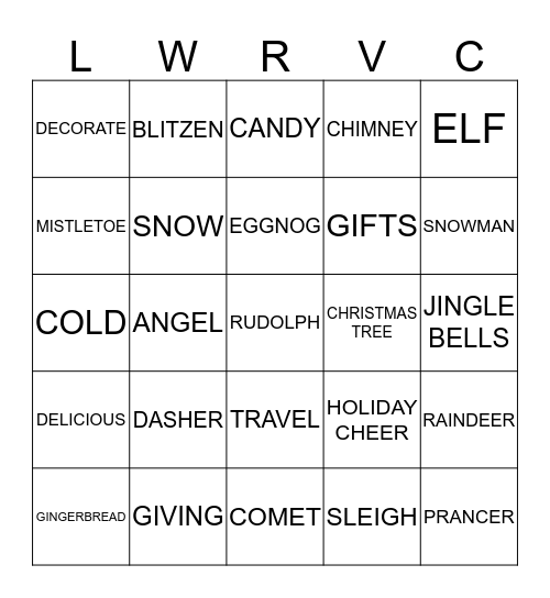 CHRISTMAS 1 Bingo Card