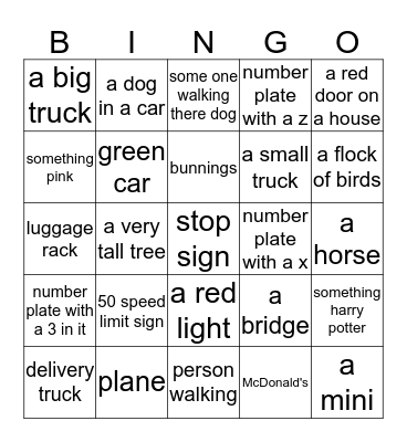 Maisy's Bingo Card