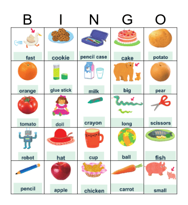 Vocabulary Bingo Card