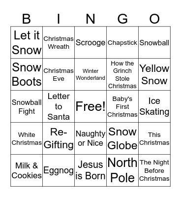 Christmas Bingo Card