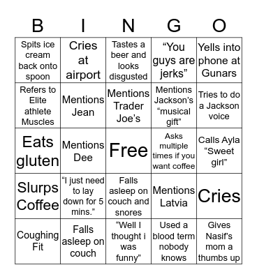 Rita BINGO Xmas 18 Bingo Card