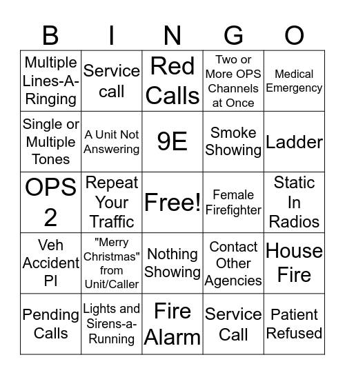 Fire Bingo - Christmas Edition Bingo Card