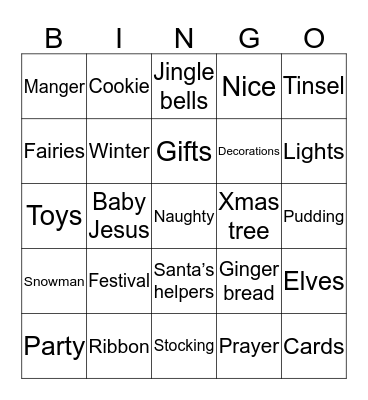 Christmas Bingo Card