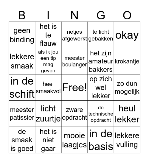 Heel Holland Bakt - Robèrt Bingo Card