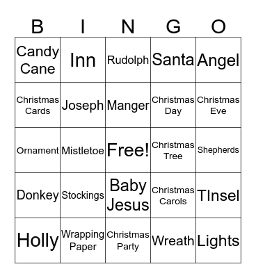 Christmas Bingo Card