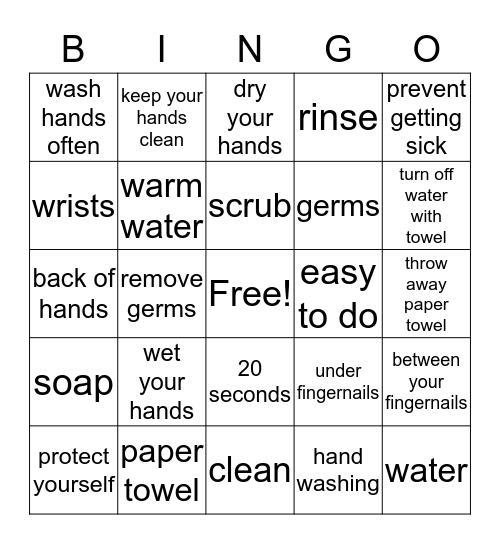 Germs  Bingo Card