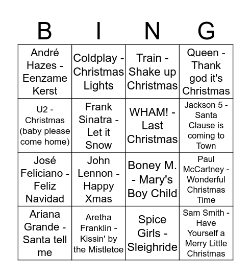 Christmas Bingo Card