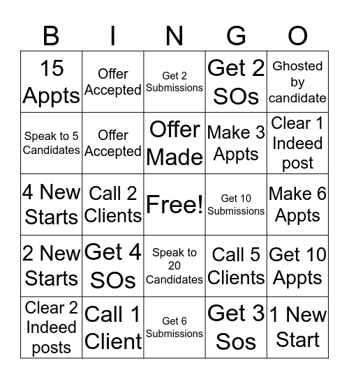 GET SOME TREATS Bingo Card