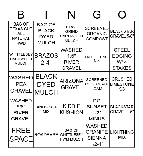 BINGO Card