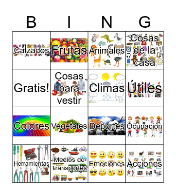 Vocabulary Bingo Card