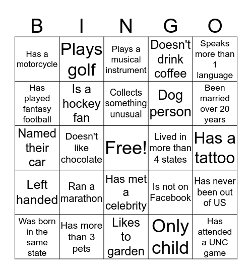 CPO BINGO Card