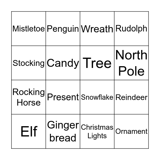 Christmas Bingo Card