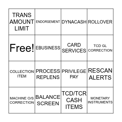 TELLER BINGO Card