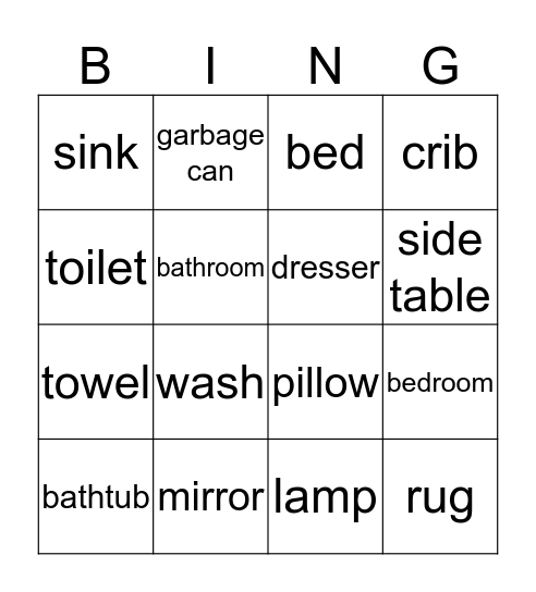 Home 2 Bingo Card