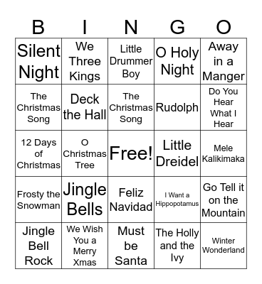 Christmas Bingo Card