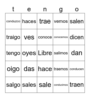 Irregular Yo Forms Bingo Card