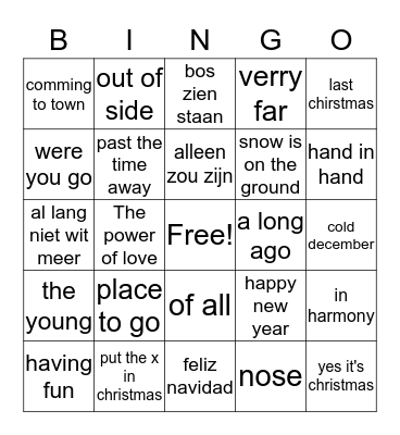 kerstbingo Card