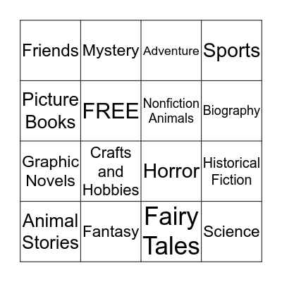 Library Bingo Card