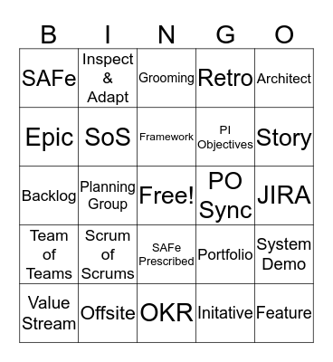 Program Mgmt Bingo Card