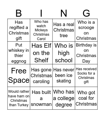 Christmas Bingo Card