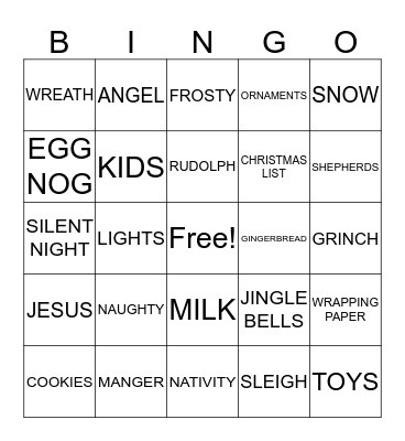 HOLIDAY BINGO Card