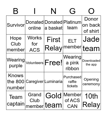 Find someone who  Bingo Card