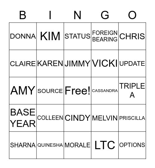 FAVC CHRISTMAS PARTY Bingo Card