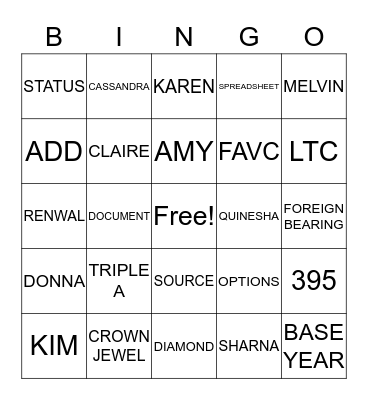 FAVC CHRISTMAS PARTY Bingo Card