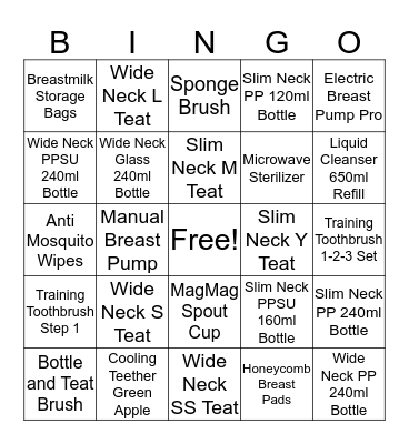 Pigeon Bingo Card