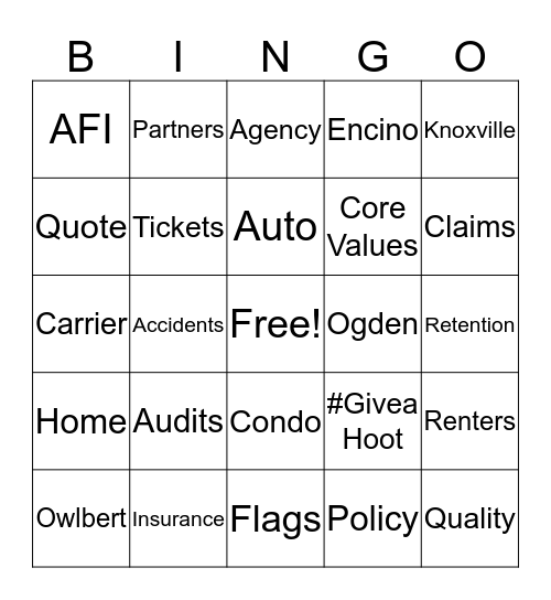 Answer Financial Bingo Card