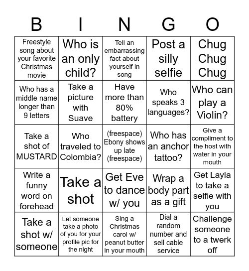 Onesie Bingo  Bingo Card