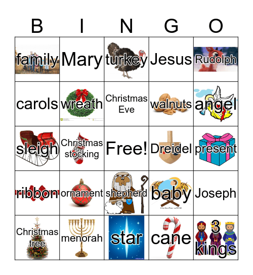 ESOL Holiday Bingo Card