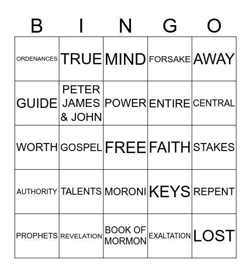 D&C SEMINARY REVIEW Bingo Card