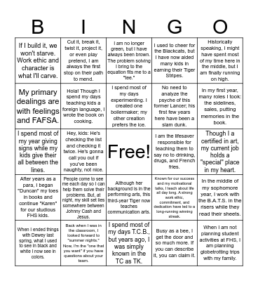 Holiday BINGO Card