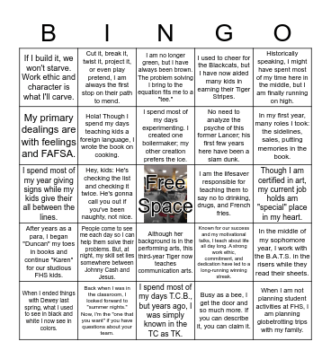 Holiday BINGO Card