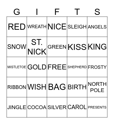 CHRISTMAS Bingo Card