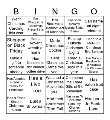 HUMAN BINGO Card