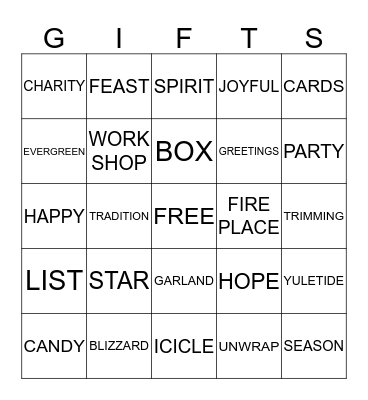 CHRISTMAS Bingo Card
