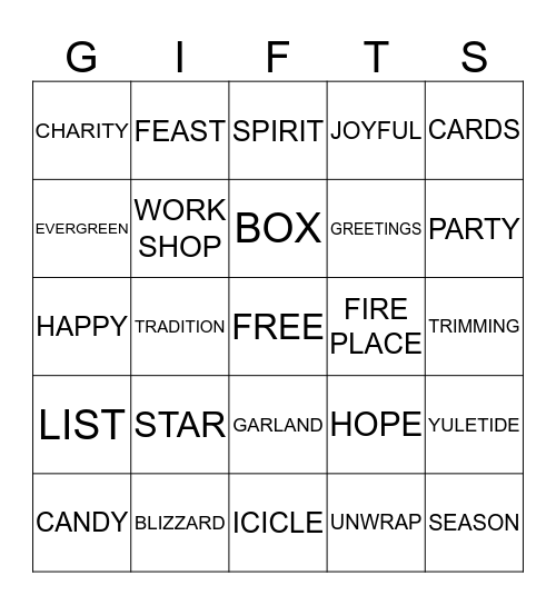 CHRISTMAS Bingo Card