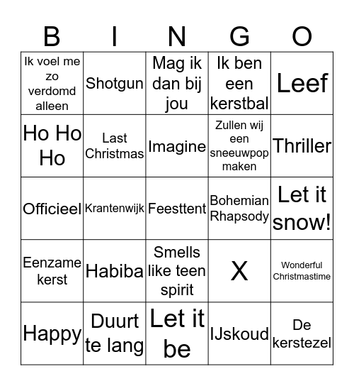 SJM KERSTSWINGO Bingo Card