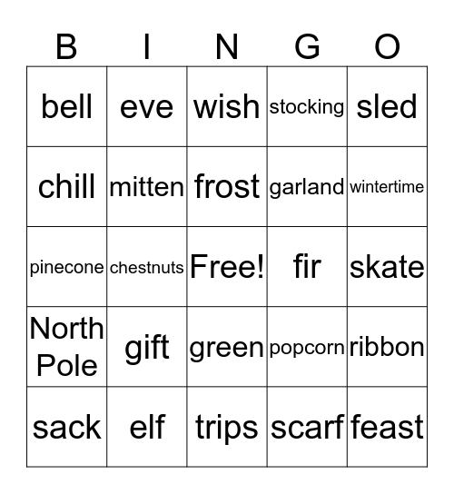 Holiday BINGO Card