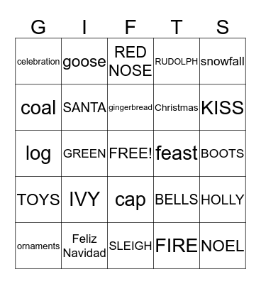 CHRISTMAS  Bingo Card