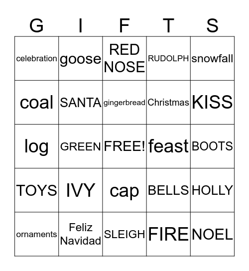 CHRISTMAS  Bingo Card